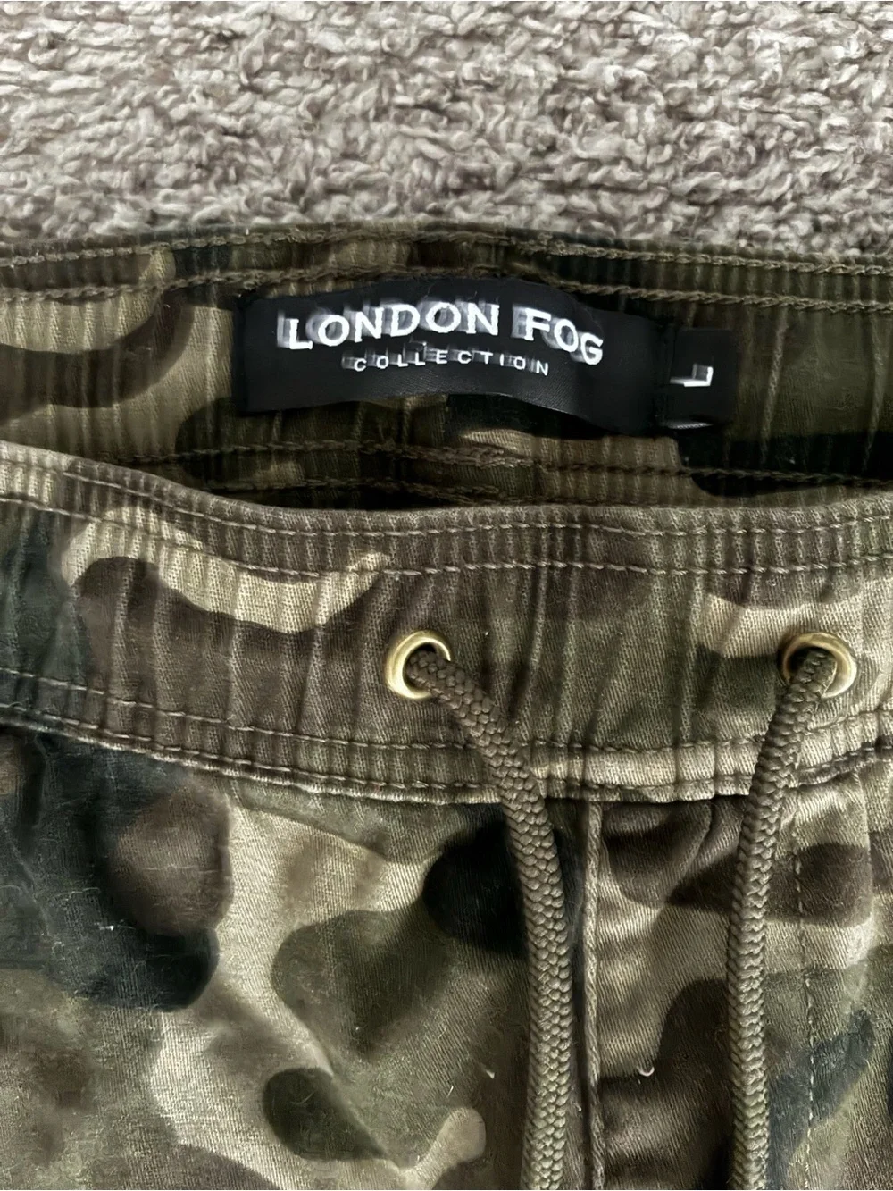 London Fog Men's Camo Jogger Pants - Olive Green/Brown